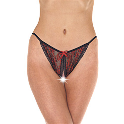 Red and Black Tanga Open Brief